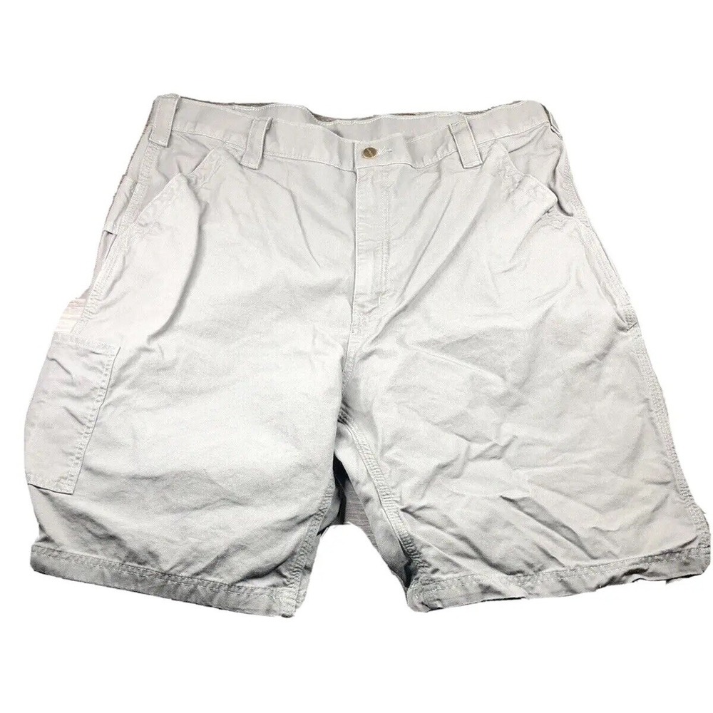 Carhartt Original Fit Shorts Mens 40x10 Gray Canvas Utility Workwear Rugged B147